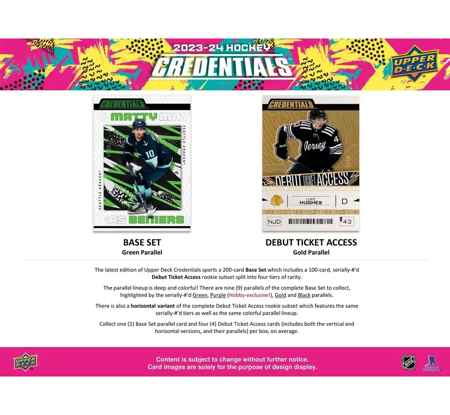 2023-24 UPPER DECK CREDENTIALS HOCKEY HOBBY BOX