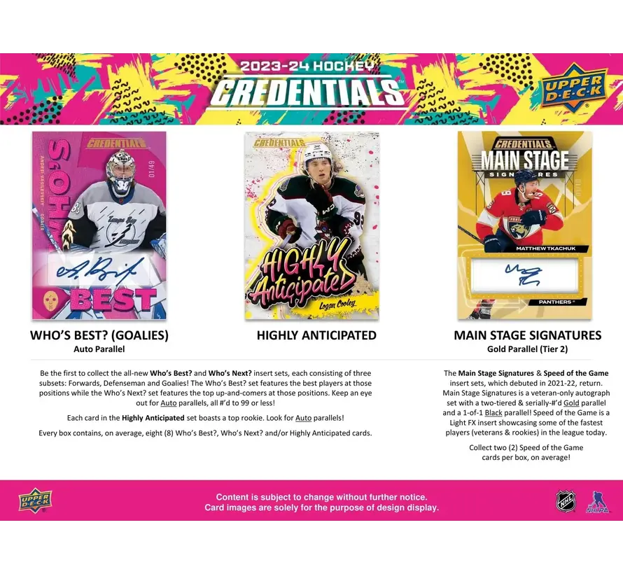 2023-24 UPPER DECK CREDENTIALS HOCKEY HOBBY BOX