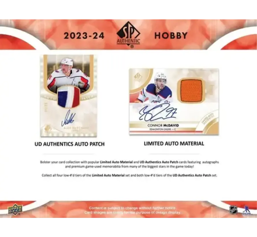 2023-24 UPPER DECK SP AUTHENTIC HOCKEY HOBBY BOX