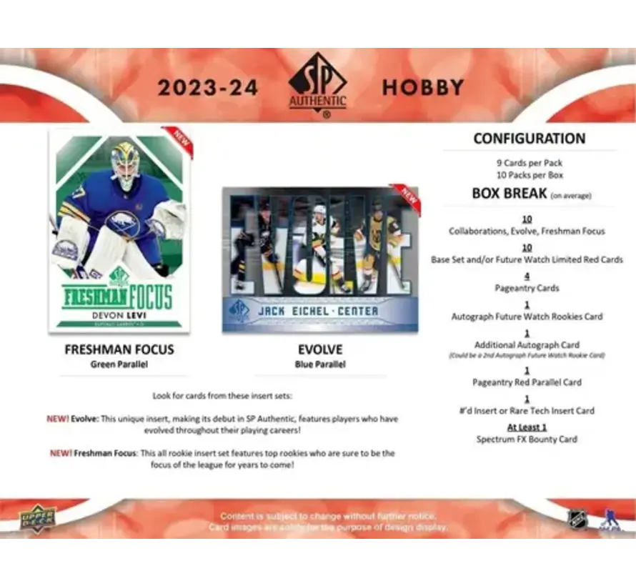 2023-24 UPPER DECK SP AUTHENTIC HOCKEY HOBBY BOX