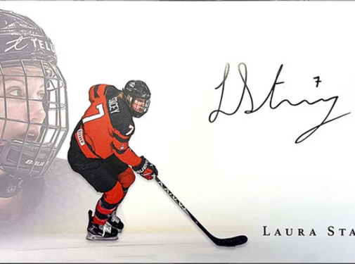 PREMIUM AUTOGRAPHS Framed Laura Stacey Special Edition #'d /27 Team Canada Signed Print