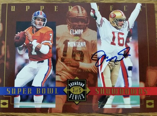 UPPER DECK 1992 UPPER DECK JOE MONTANA JOHN ELWAY AUTOGRAPH SHOWDOWN SERIES UPPER DECK COA