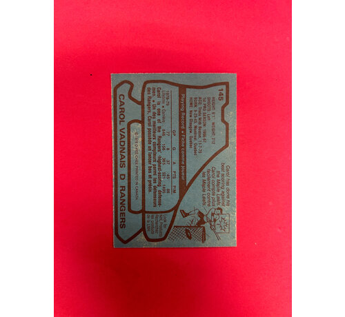 O-PEE-CHEE 1979-80 O-PEE-CHEE CAROL VANDAIS RARE BLUE BACK MISPRINT