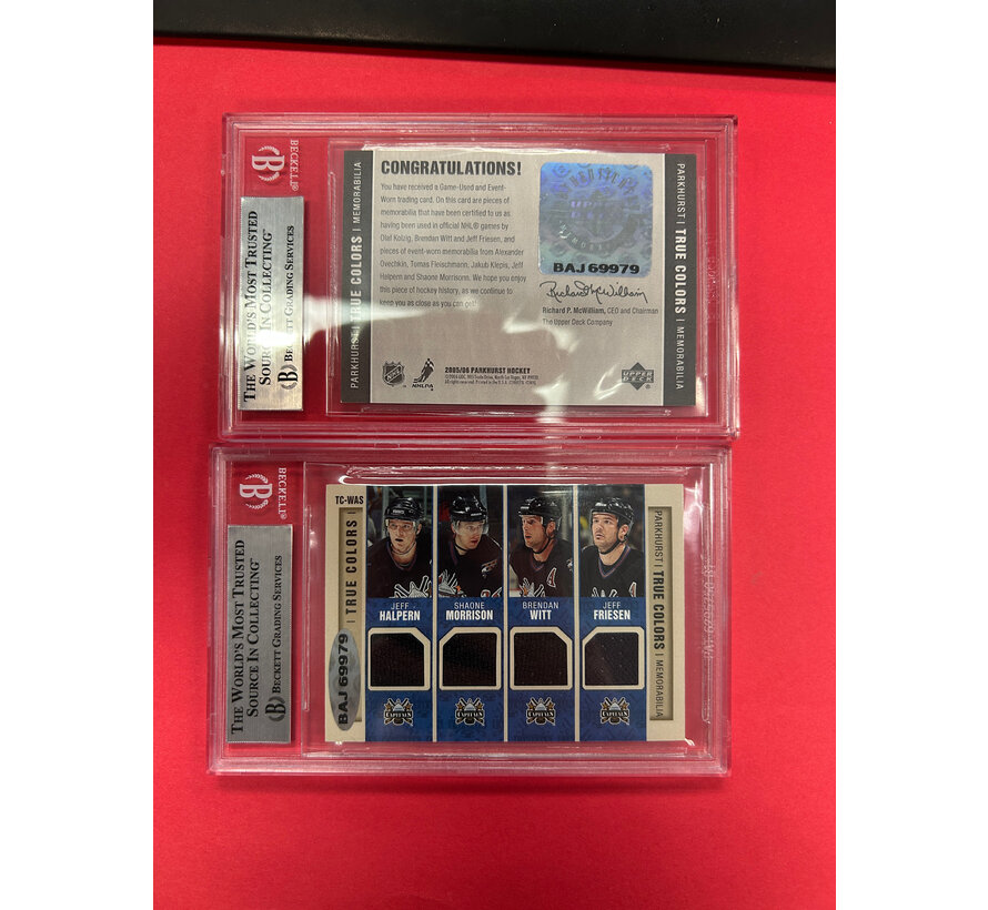 2005-06 PARKHURST WASHINGTON CAPITALS TRUE COLORS BECKETT GRADED 9 WITH A GRADED COA BGS 8.5