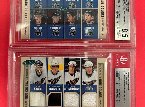 PARKHURST 2005-06 PARKHURST WASHINGTON CAPITALS TRUE COLORS BECKETT GRADED 9 WITH A GRADED COA BGS 8.5