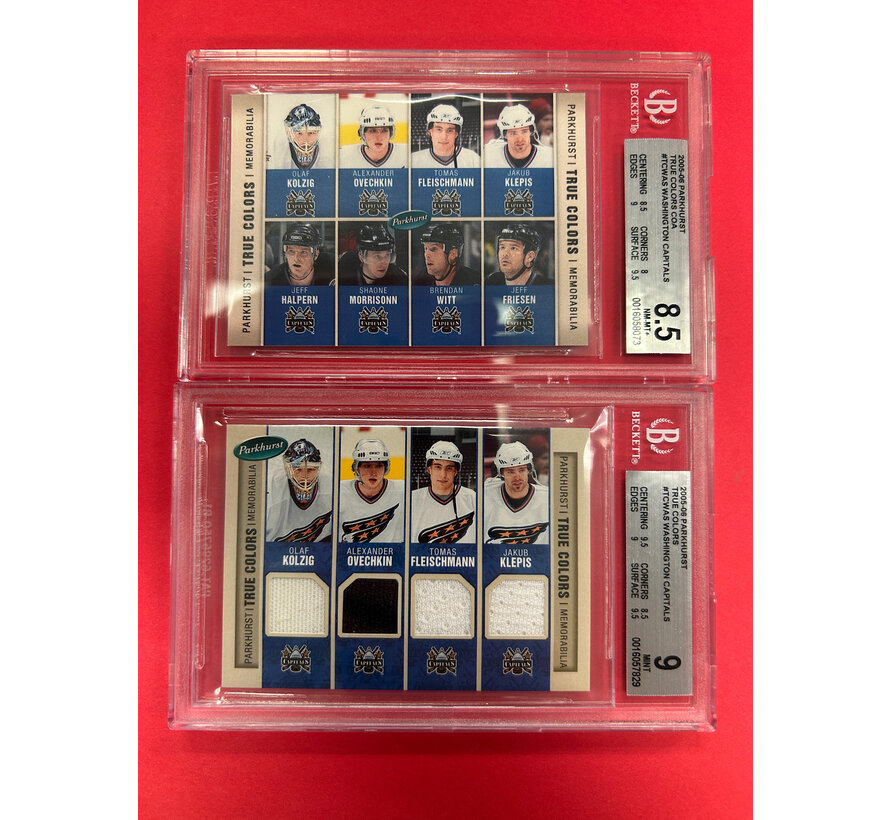 2005-06 PARKHURST WASHINGTON CAPITALS TRUE COLORS BECKETT GRADED 9 WITH A GRADED COA BGS 8.5