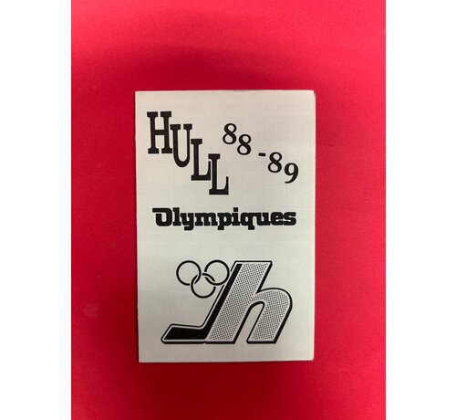 1988-89 HULL OLYMPICS SCHEDULE FOLD OUT