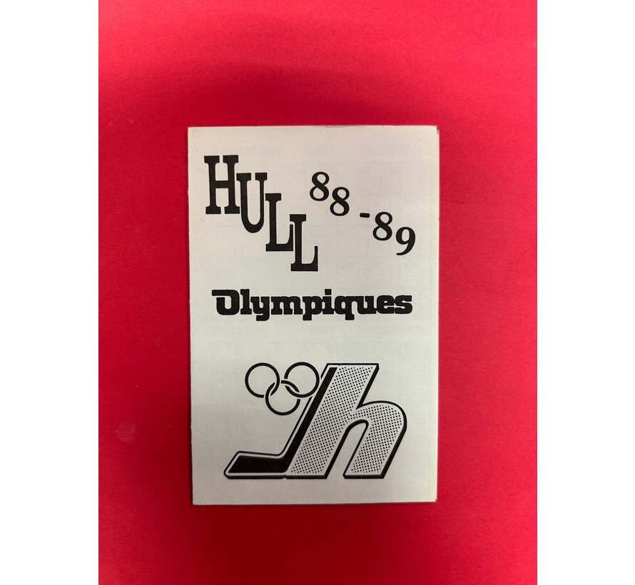 1988-89 HULL OLYMPICS SCHEDULE FOLD OUT
