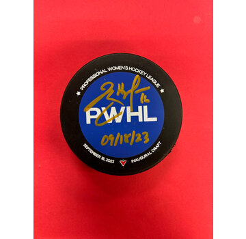 PWHL JAYNA HEFFORD SIGNED INSCRIBED PWHL PUCK