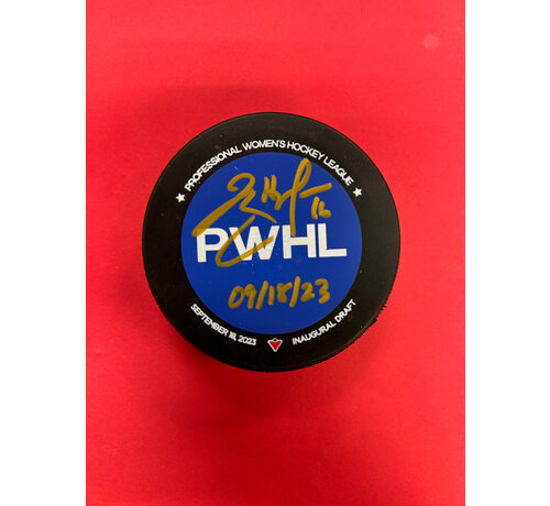 PWHL JAYNA HEFFORD SIGNED INSCRIBED PWHL PUCK