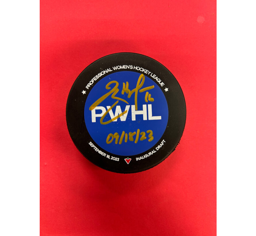 JAYNA HEFFORD SIGNED INSCRIBED PWHL PUCK