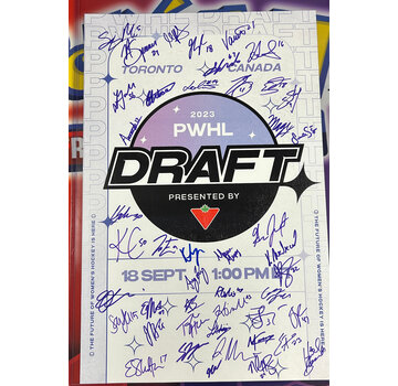 2025 PWHL DRAFT BOARD SIGNED BY ALL DRAFTED PLAYERS