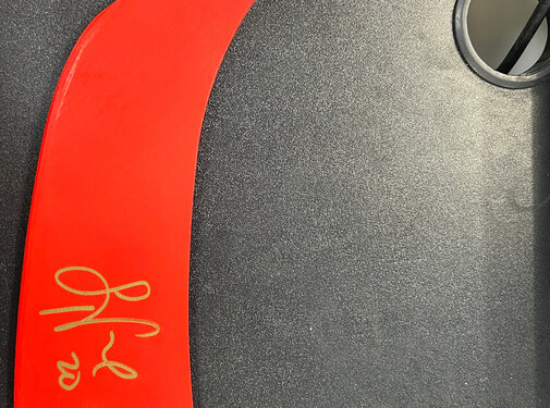 PWHL SARAH NURSE SIGNED STICK BLADE INSCRIBED "'22 OLYMPIC GOLD"