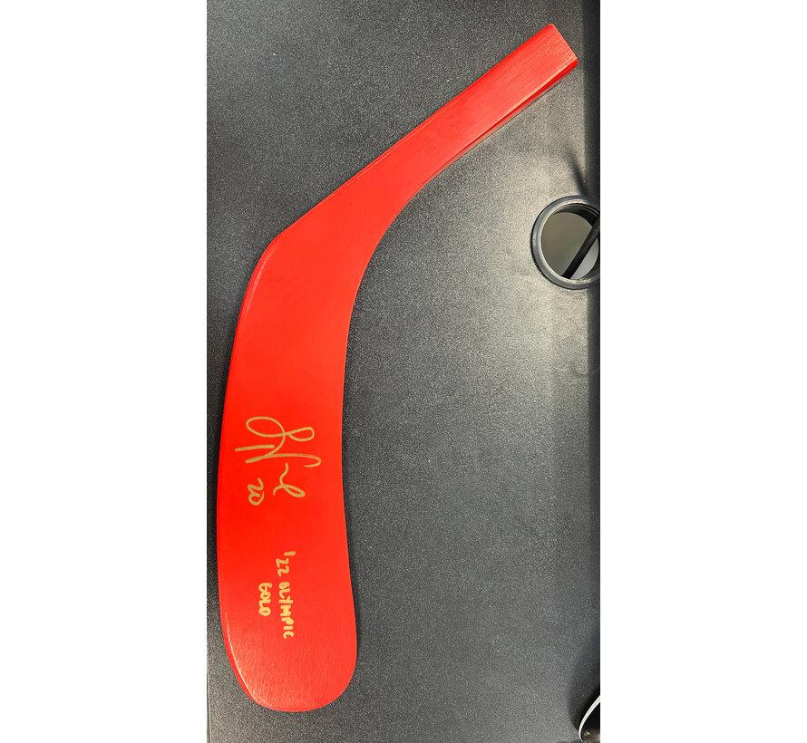 SARAH NURSE SIGNED STICK BLADE INSCRIBED "'22 OLYMPIC GOLD"