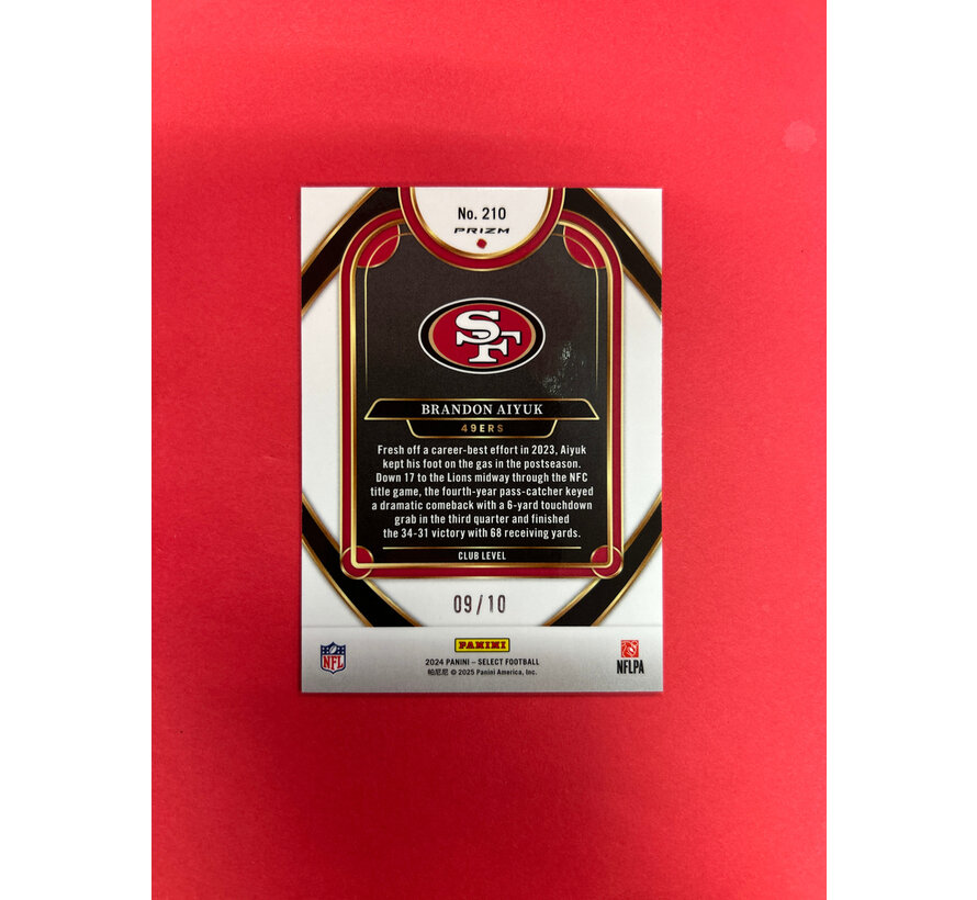 2024 PANINI SELECT BRANDON AIYUK GOLD DISCO /10