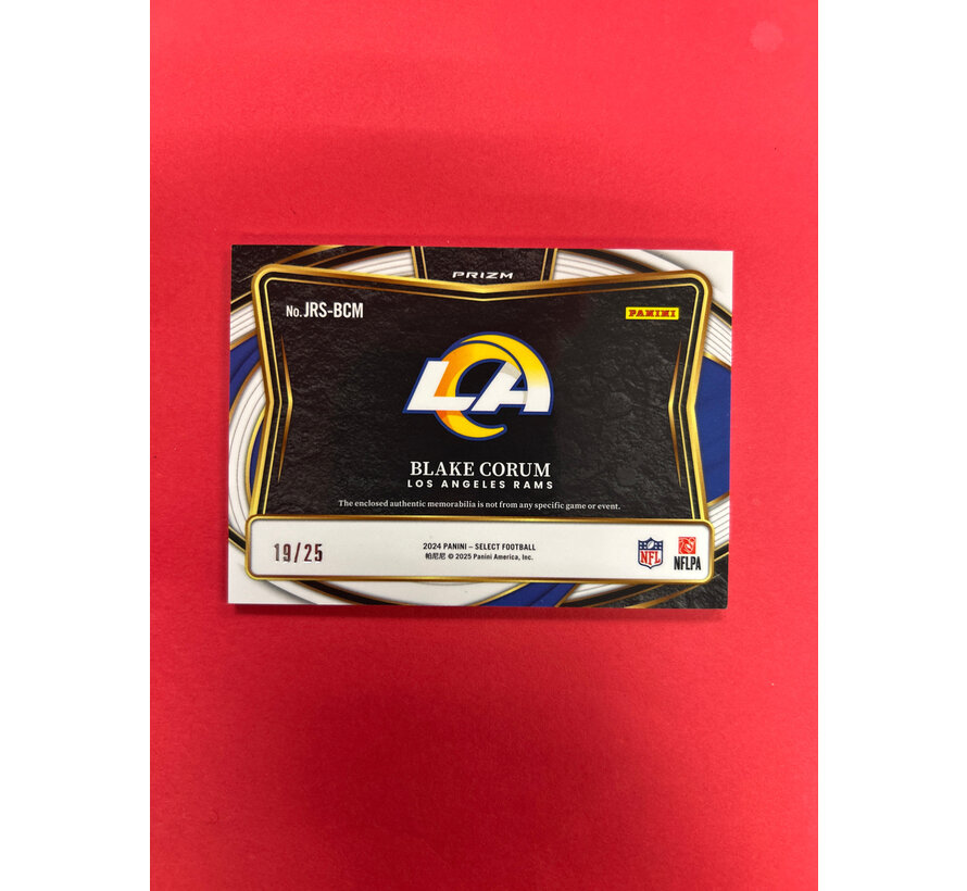 2024 PANINI SELECT BLAKE CORUM TIE DIE PRIZM JERSEY /25