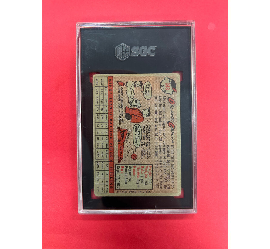 1958 TOPPS ORLANDO CEPEDA ROOKIE SGC GRADED 2