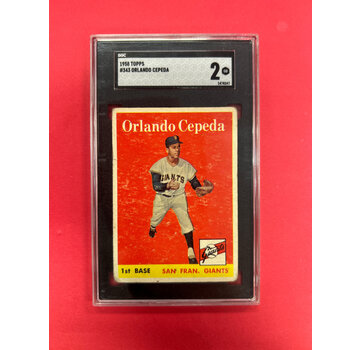 TOPPS 1958 TOPPS ORLANDO CEPEDA ROOKIE SGC GRADED 2