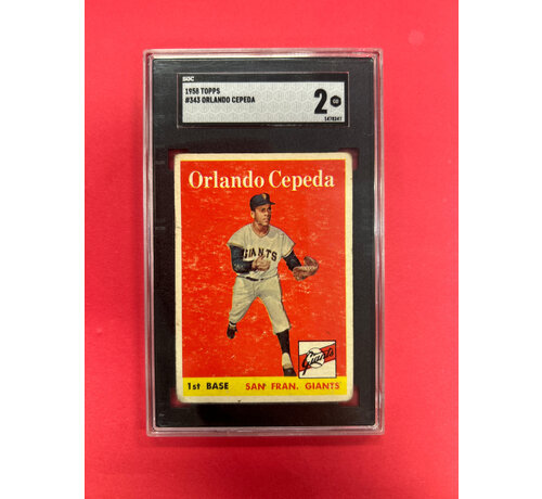 TOPPS 1958 TOPPS ORLANDO CEPEDA ROOKIE SGC GRADED 2