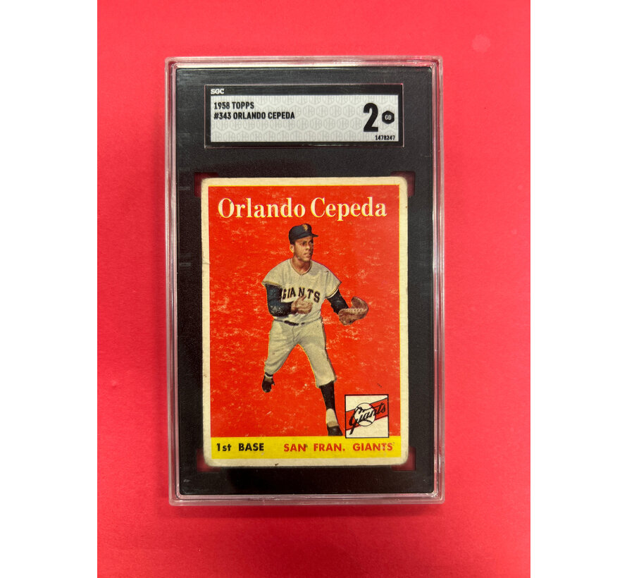 1958 TOPPS ORLANDO CEPEDA ROOKIE SGC GRADED 2
