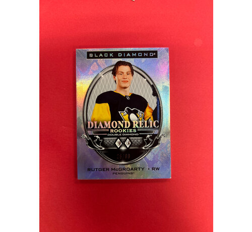 UPPER DECK 2024-25 UPPER DECK BLACK DIAMOND RUTGER MCGROARTY DIAMOND RELIC ROOKIES DOUBLE DIAMOND /99