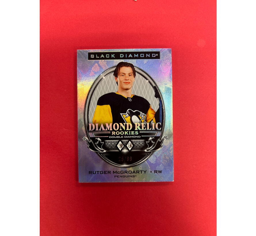 2024-25 UPPER DECK BLACK DIAMOND RUTGER MCGROARTY DIAMOND RELIC ROOKIES DOUBLE DIAMOND /99