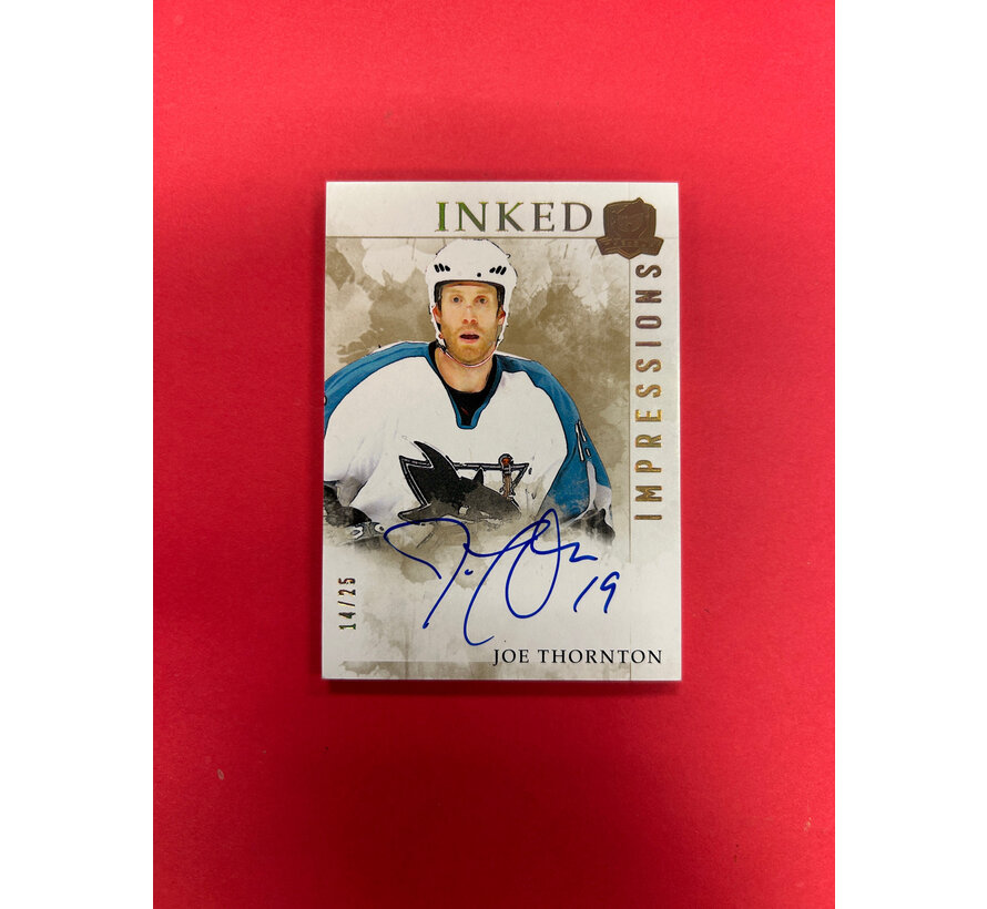 2023-24 UPPER DECK THE CUP JOE THORNTON INKED IMPRESSIONS AUTO /25