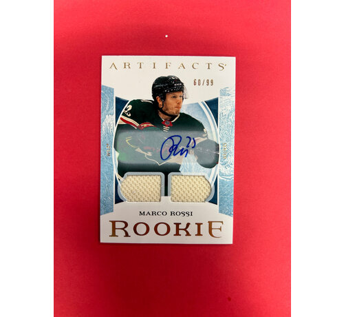 UPPER DECK 2022-23 UPPER DECK ARTIFACTS MARCO ROSSI DUAL JERSEY AUTO /99 ROOKIE