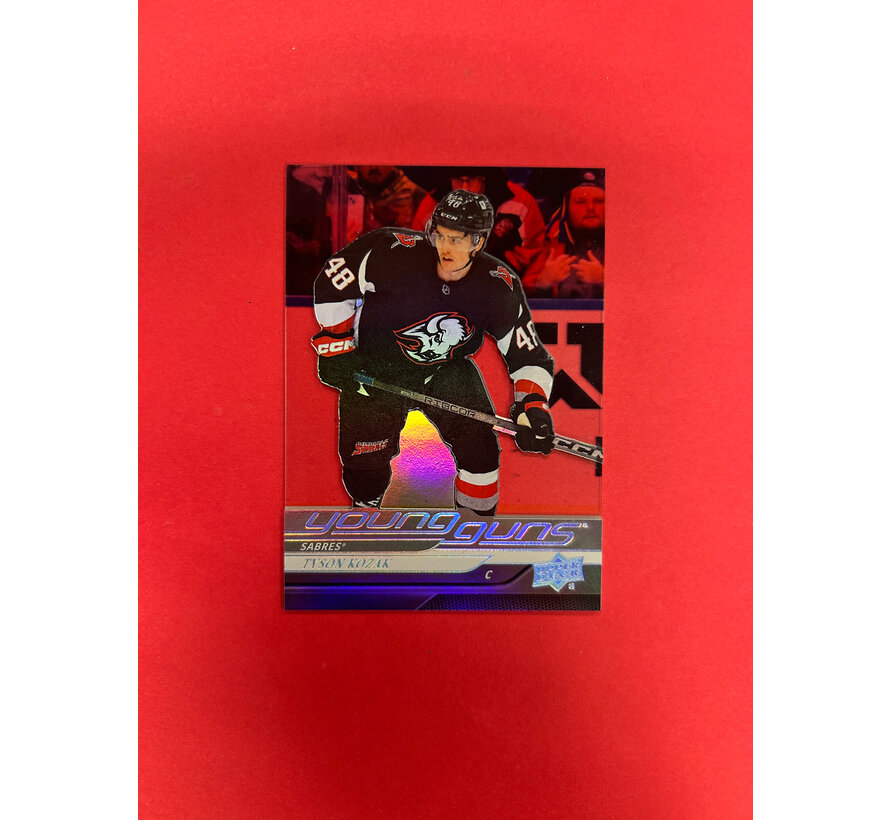 2024-25 UPPER DECK EXTENDED SERIES TYSON KOZAK YOUNG GUNS ACETATE SSP ERROR CUT