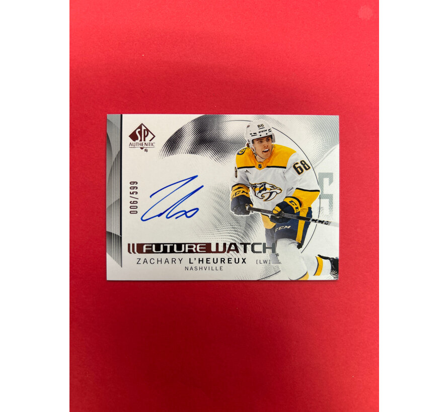 2024-25 SP AUTHENTIC ZACHARY L'HEUREUX FUTURE WATCH AUTOGRAPH HORIZONTAL /599