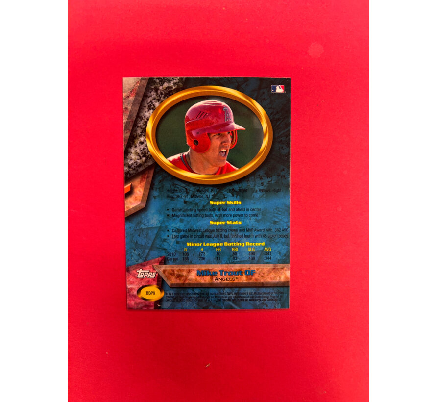 2011 BOWMANS BEST PROSPECTS MIKE TROUT RETRO ROOKIE