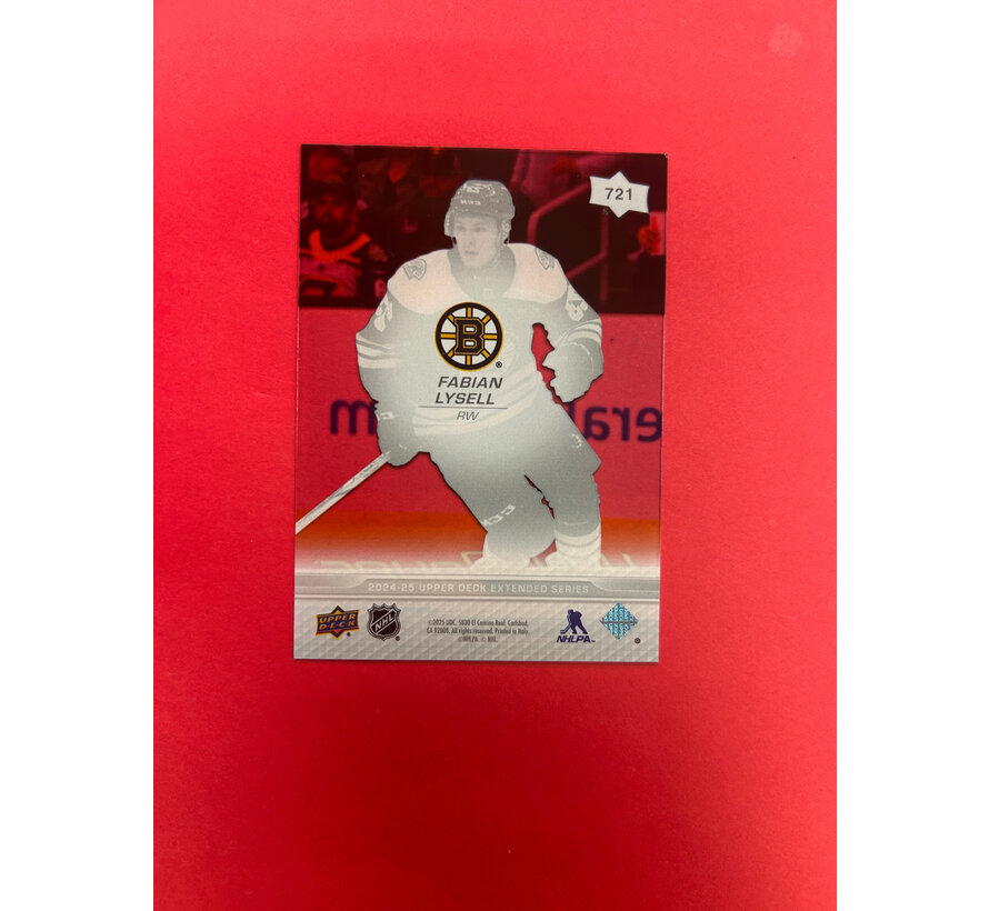 2024-25 UPPER DECK EXTENDED SERIES FABIAN LYSELL YOUNG GUNS CLEAR CUT