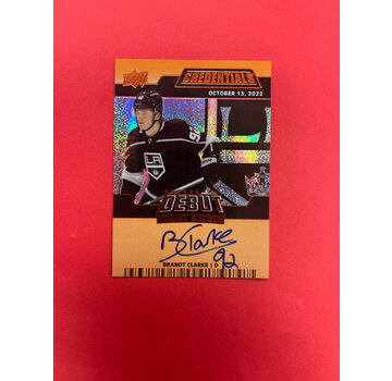 UPPER DECK 2022-23 UPPER DECK CREDENTIALS BRANDT CLARKE DEBUT TICKET ACCESS AUTOGRAPH  ORANGE /45