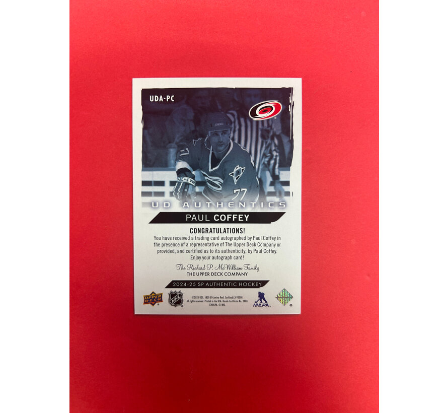 2024-25 SP AUTHENTIC PAUL COFFEY UD AUTHENTICS AUTO SSP