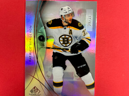 UPPER DECK 2024-25 SP GAME USED PATRIcE BERGERON TRUE RAINBOW /37