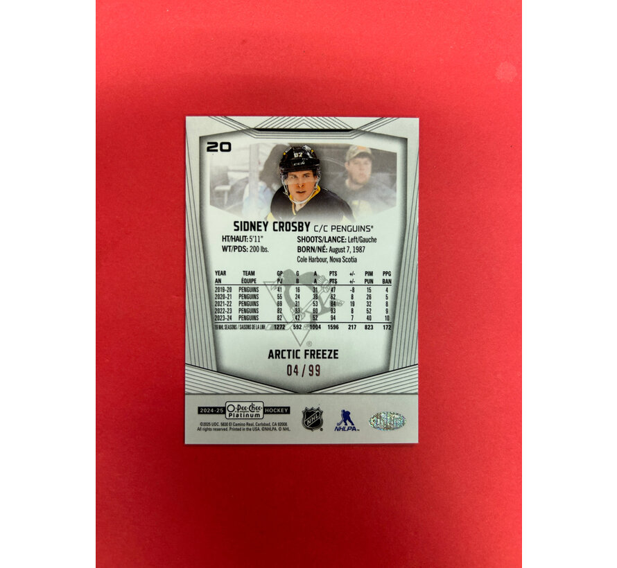 2024-25 OPC PLATINUM SIDNEY CROSBY ARCTIC FREEZE /99