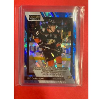 UPPER DECK 2023-24 OPC PLATINUM MARQUEE ROOKIE BLUE FRAGMENT LEO CARLSSON 053/125 #293
