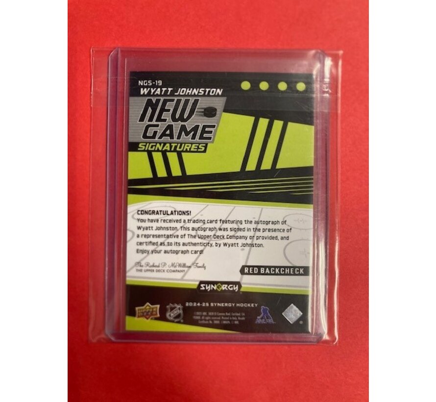 2024-25 UD SYNERGY NEW GAME SIGNATURES RED WYATT JOHNSTON 06/25 #NGS-19