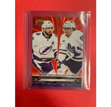 UPPER DECK 2024-25 UD SERIES ONE CHECKLSIT RED OUTBURST NIKITA KUCHEROV/WILLIAM NYLANDER 22/25 #200
