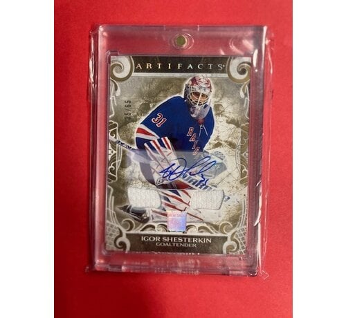 UPPER DECK 2024-25 ARTIFACTS GOLD AUTO MATERIALS IGOR SHESTERKIN 35/65 #114