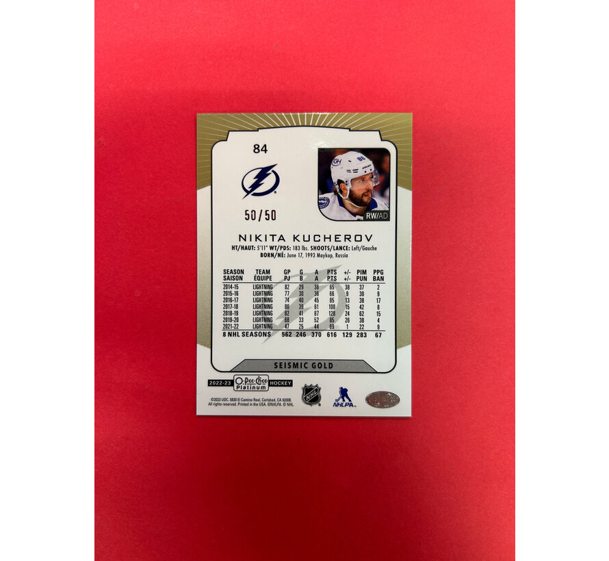 2022-23 O-PEE-CHEE PLATINUM NIKITA KUCHEROV SEISMIC GOLD 50/50