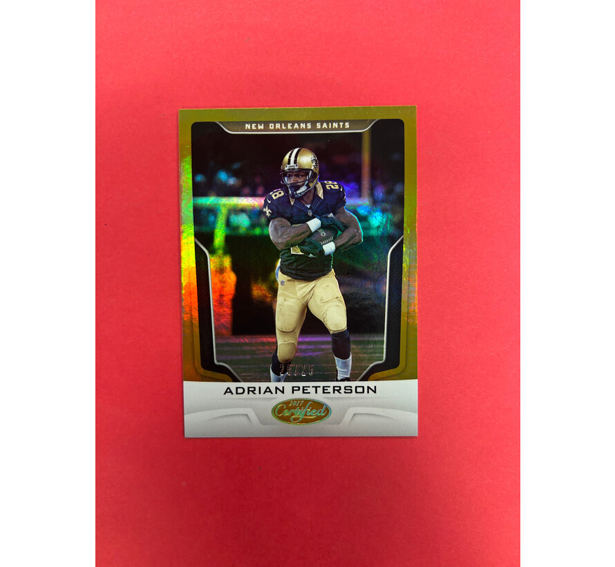 2017 PANINI CERTIFIED ADRIAN PETERSON GOLD 25/25