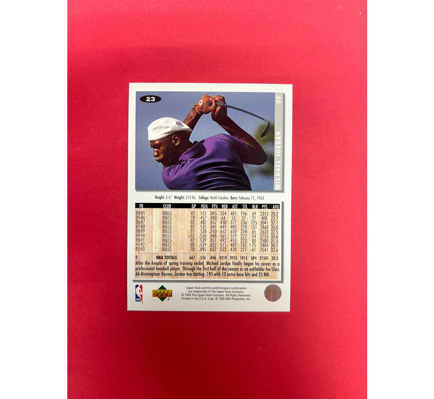 1994 UPPER DECK COLLECTORS CHOICE MICHAEL JORDAN SILVER SCRIPT
