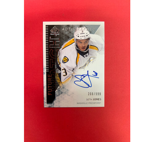 UPPER DECK 2013-14 SP AUTHENTIC SETH JONES FUTURE WATCH AUTOGRAPH /999
