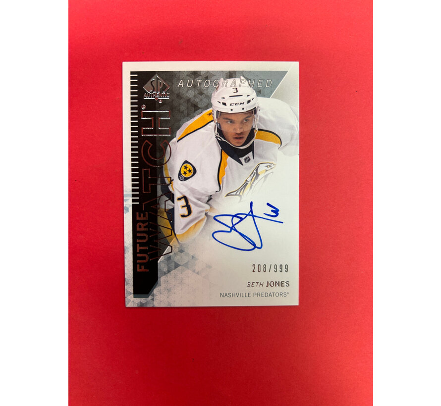 2013-14 SP AUTHENTIC SETH JONES FUTURE WATCH AUTOGRAPH /999