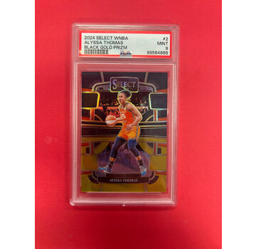 PANINI 2024 PANINI SELECT WNBA ALYSSA THOMAS BLACK GOLD PRIZM /5 PSA GRADED 9