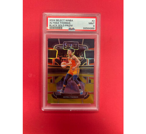 PANINI 2024 PANINI SELECT WNBA ALYSSA THOMAS BLACK GOLD PRIZM /5 PSA GRADED 9