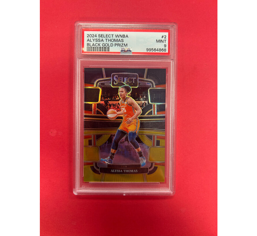 2024 PANINI SELECT WNBA ALYSSA THOMAS BLACK GOLD PRIZM /5 PSA GRADED 9