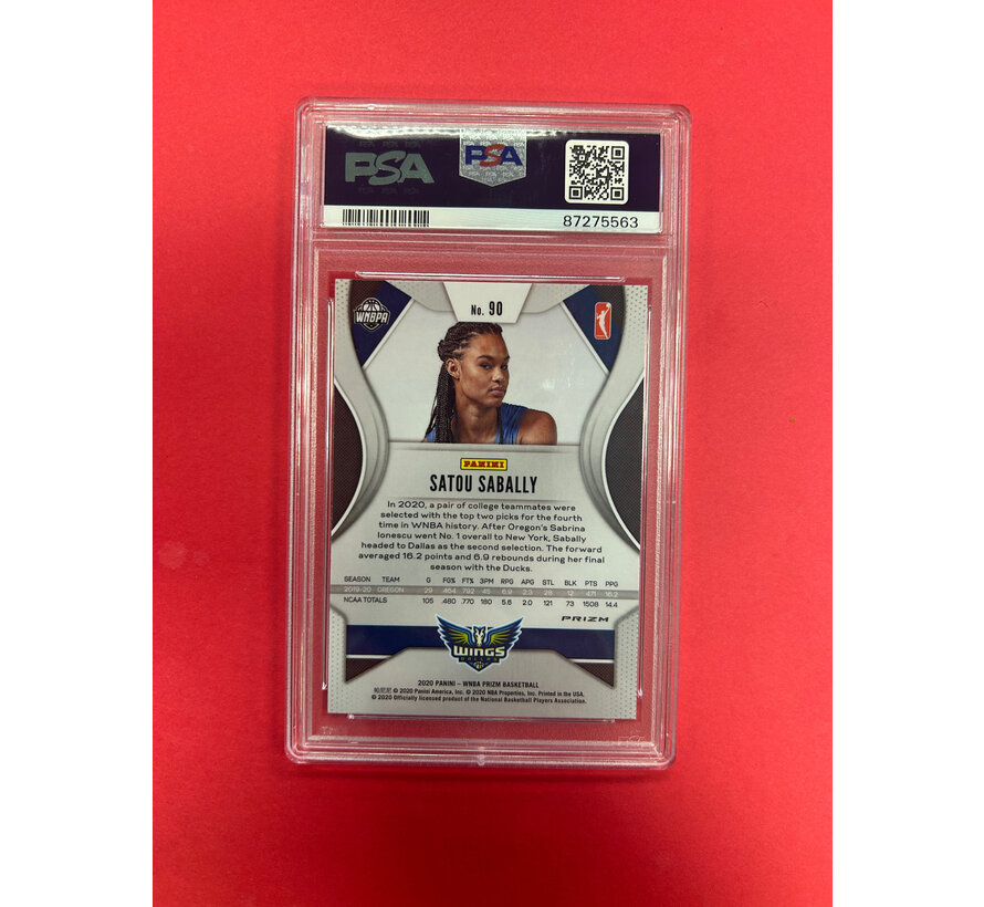 2020 PANINI PRIZM WNBA SATOU SABALLY SILVER PRIZM PSA GRADED 9
