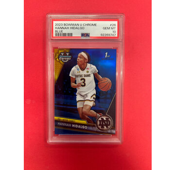 PANINI 2023 BOWMAN CHROME HANNAH HIDALGO 1ST BOWMAN BLUE /199 PSA GRADED 10